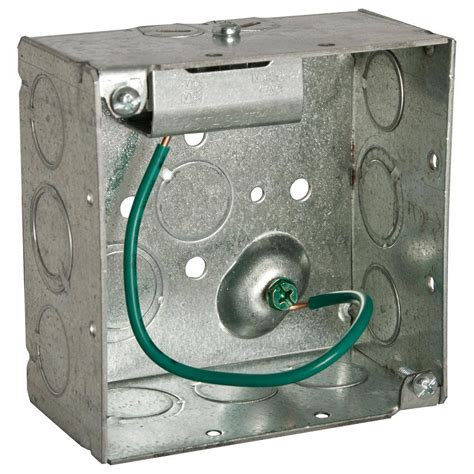 stab-it 4 in metal square electrical box|RACO 4 in. Square Box, Welded with (2) STAB.